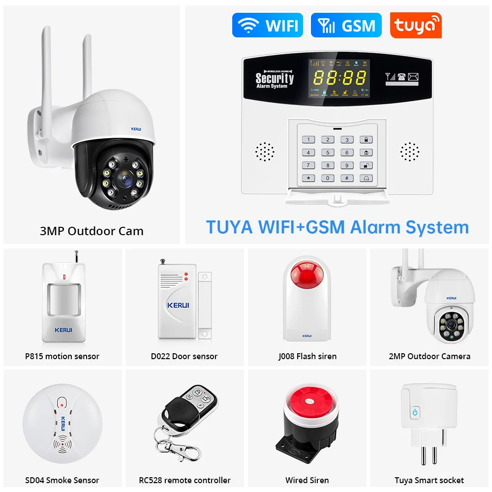 FUERS Tuya WiFi GSM умный дом сигнализация для дома охранной сигнализации умная домашняя