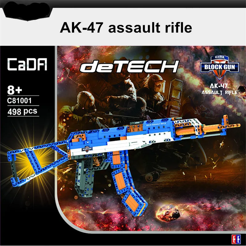 498 шт. блоки C81001 Техника Сборка AK 47 Штурмовая винтовка серизные вечерние