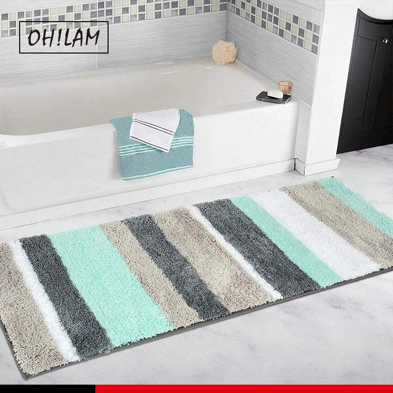 bath rug super soft microfiber non slip mat absorption shaggy shower rugs for bathroom easy care machine wash free global shipping