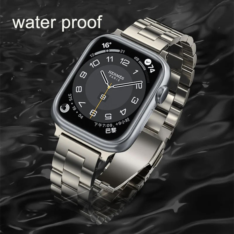 Titanium Strap for Apple Watch Ultra 44mm 42mm 40mm 38mm 45mm Pure Titanium Bracelet for iWatch 7 6 5 4Series Watch Accessories