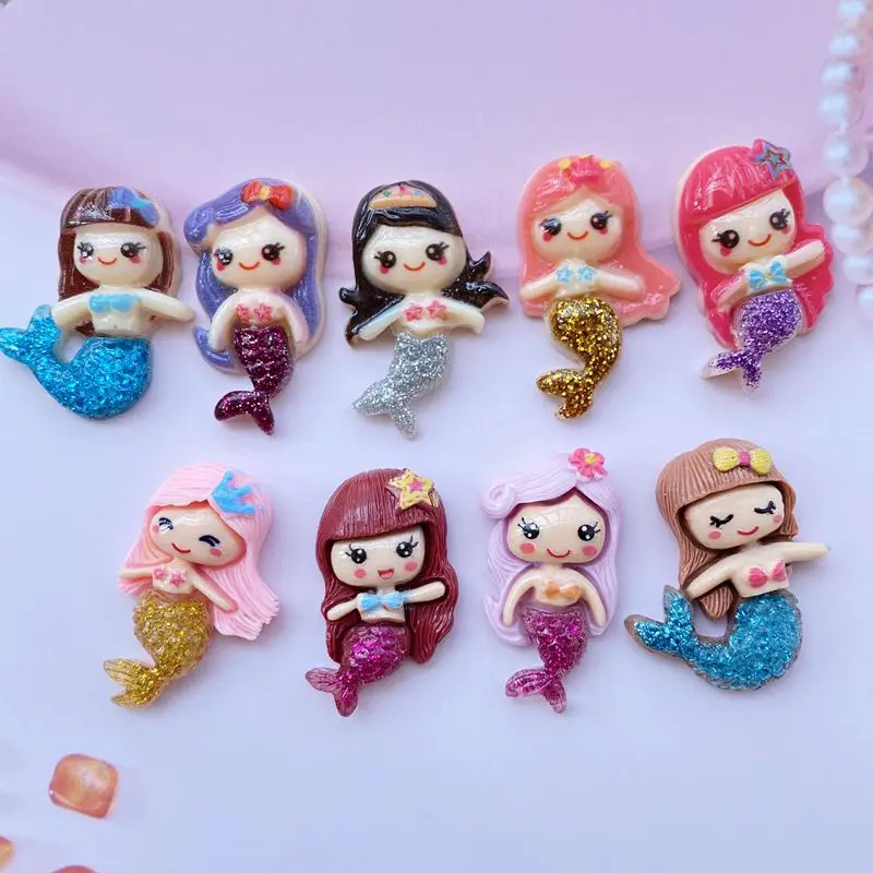 

10 / 20 шт. Kawai плоская Русалка из смолы ремесло принадлежности сделай сам украшенная искусственная Обложка/головной убор E599