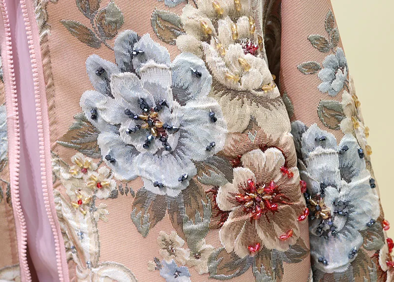 Autumn Winter Hot Sale Fashion Runway Designer Outwear Women Elegant Floral Embroidery Hollow Out Luxury Coat Short Jacket
