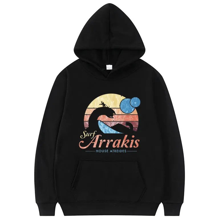 

Visit Arrakis Vintage Distressed Surf Dune Hoodie Men Women Oversized EU Size Hoodies Mens Fleece Cotton Sweatshirt Pullover