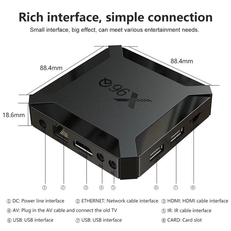 

X96Q Smart TV Box Android 10.0 Allwinner H313 Quad Core 1GB 8GB Support 4K Set Top Box Media Player EU Plug