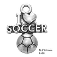 i love soccer charm pendants jewelry making finding diy bracelet necklace earring accessories handmade tools 3pcs