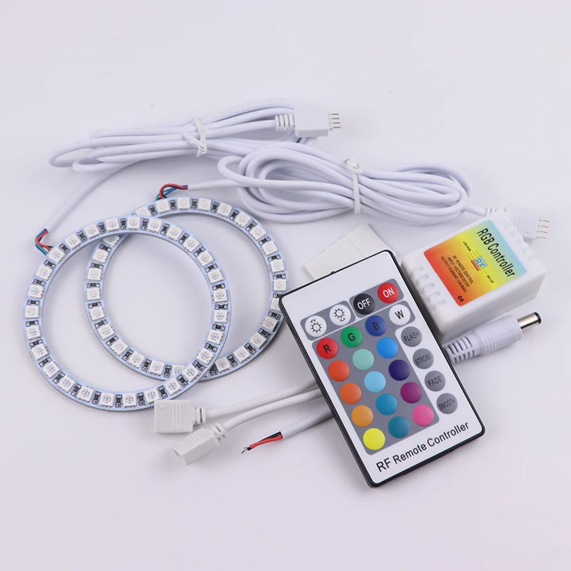 Многоцветный RGB светодиод ангельские глазки кольцо ореола глаз DRL RF пульт