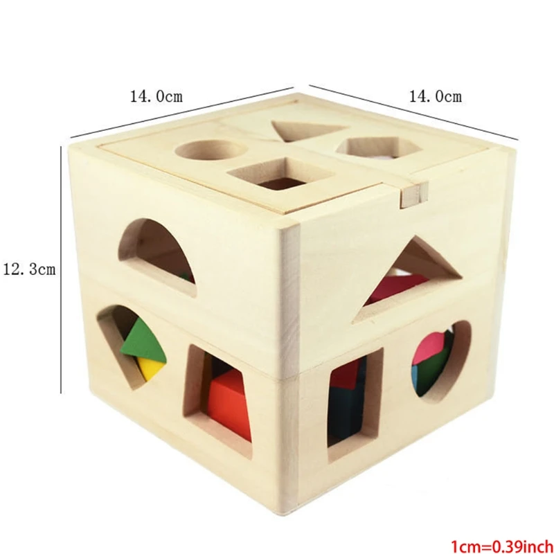 

G2AD Wooden cube toy cube puzzle baby plug-in box wooden toy train motor skills learning toy to promote shape recognition and