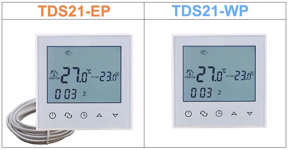 4 шт. TDS21-WP цифровой нагревательный термостат комнатный регулятор температуры программируемый терморегулятор для водяного теплого пола