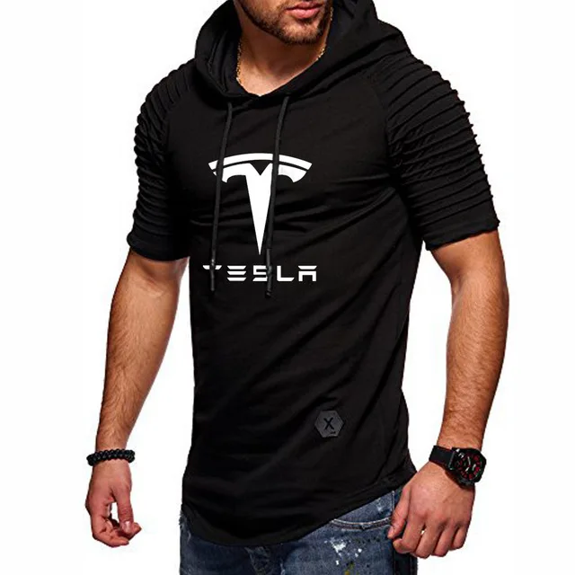 Летняя мужская футболка с логотипом Tesla Car Мужская Повседневная Удобная