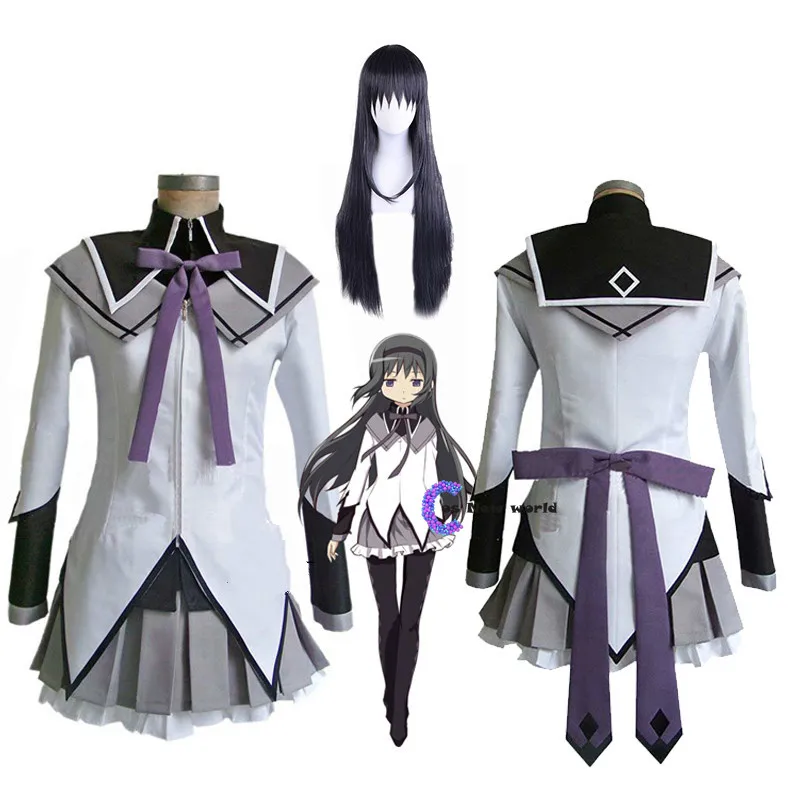 Homura Akemi Косплэй Puella Magi Madoka Magica юбка комплект Harajuku школьное платье Костюм для
