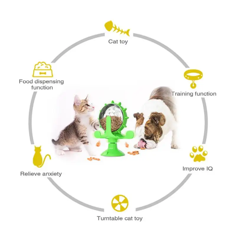 

Pet Fun Bowl Feeder Dog Cat Feeding Toys Pet Leakage Food Wheel For Training Playing Exercise IQ Toy Pets Supplies Dropshipping