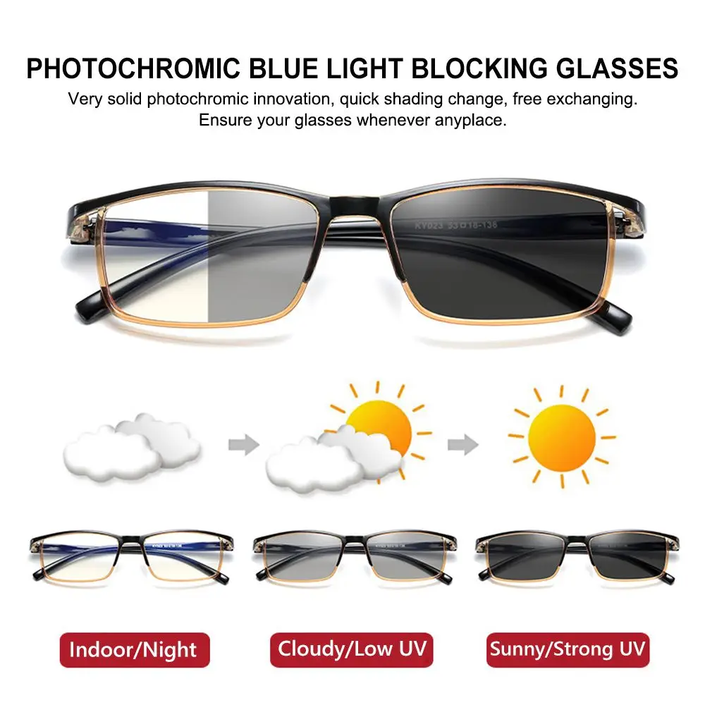 

Light Radiation Lens Blue Light Blocking Glasses Discolored Glasses Photochromic Sunglasses Sunglasses for Men Women