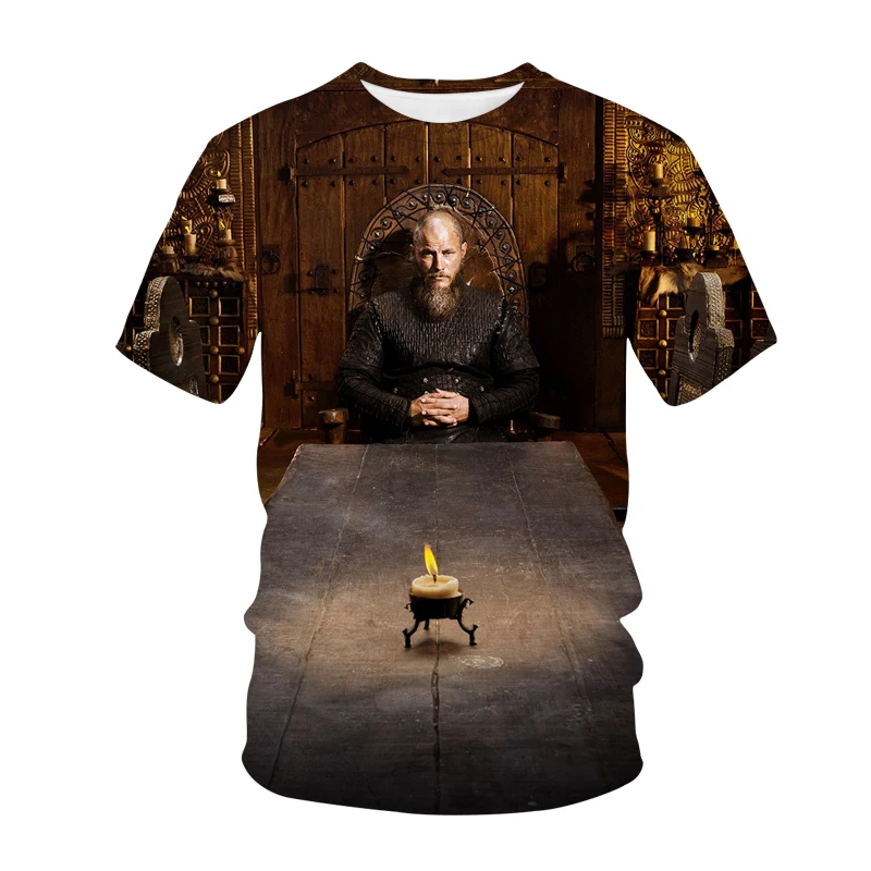 

Vikings series 3D T-shirt men's and women's 3D printed streetwear O-neck short-sleeved Harajuku oversized top