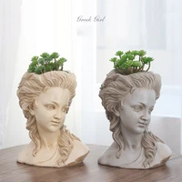 european resin greek goddess flower pot ornaments hotel home livingroom creative imitation plaster head potted crafts decoration