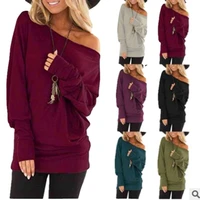 womens long sleeved t shirt autumn new solid color top