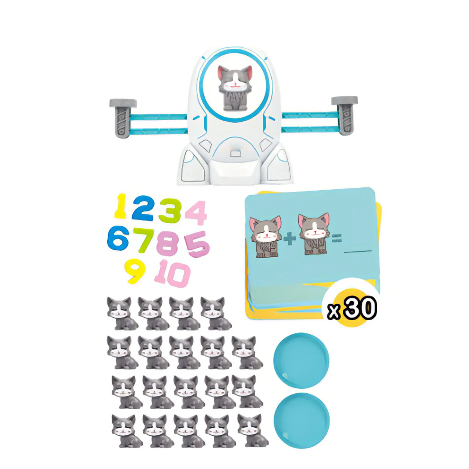 

Cat Shape Math Calculating Training Cute Kids Balance Toy Balance Toy Set With Guidance Cards Early Education For Children Gift