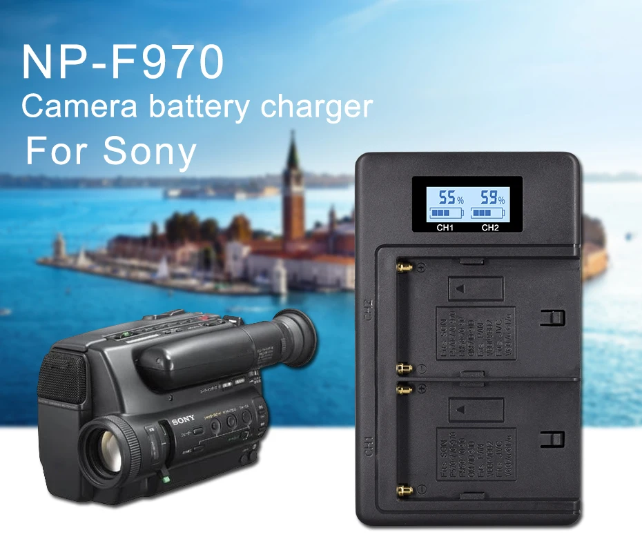 NP-F960 970 NP F970 NPF970 ЖК-дисплей Цифровое зарядное устройство для SONY F930 F950 F770 F570 CCD-RV100 NP-F550 NP-F770 NP-F750 F960 F970