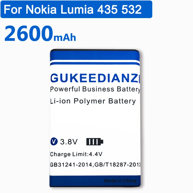 GUKEEDIANZI высокое качество 435 мАч BV 5J Аккумулятор для Microsoft Nokia Lumia 532 1071 RM1069 BV5J