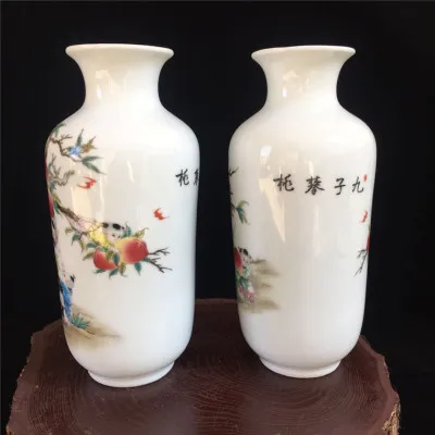 Маленькие вазы античный фарфор Jingdezhen фигурки цветов и птиц украшения для дома |