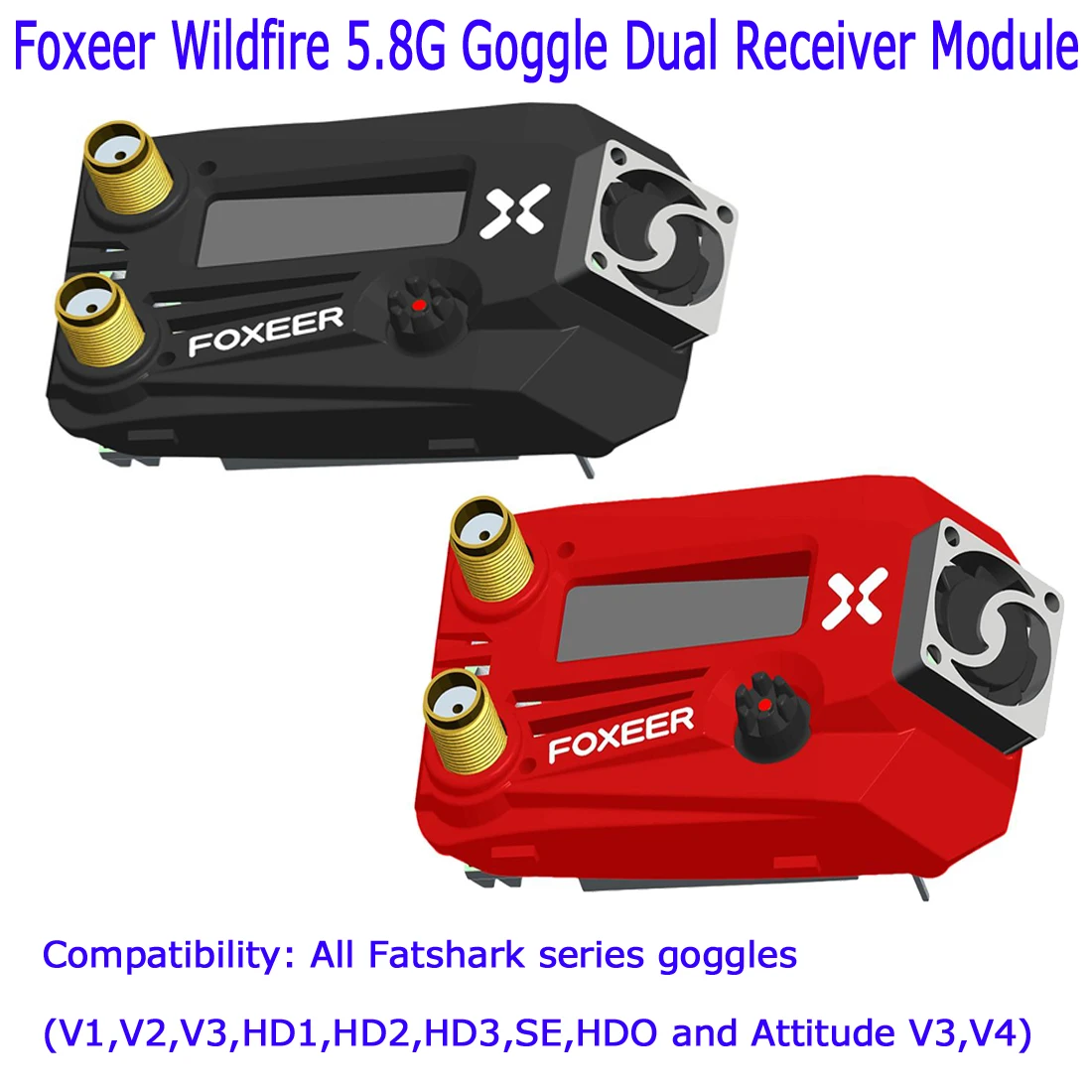 Foxeer Wildfire 5 8G Goggle двойной модуль приемника OLED экран для Fatshark Dominator All V2 V3 HD3 SE HDO Attitude V4