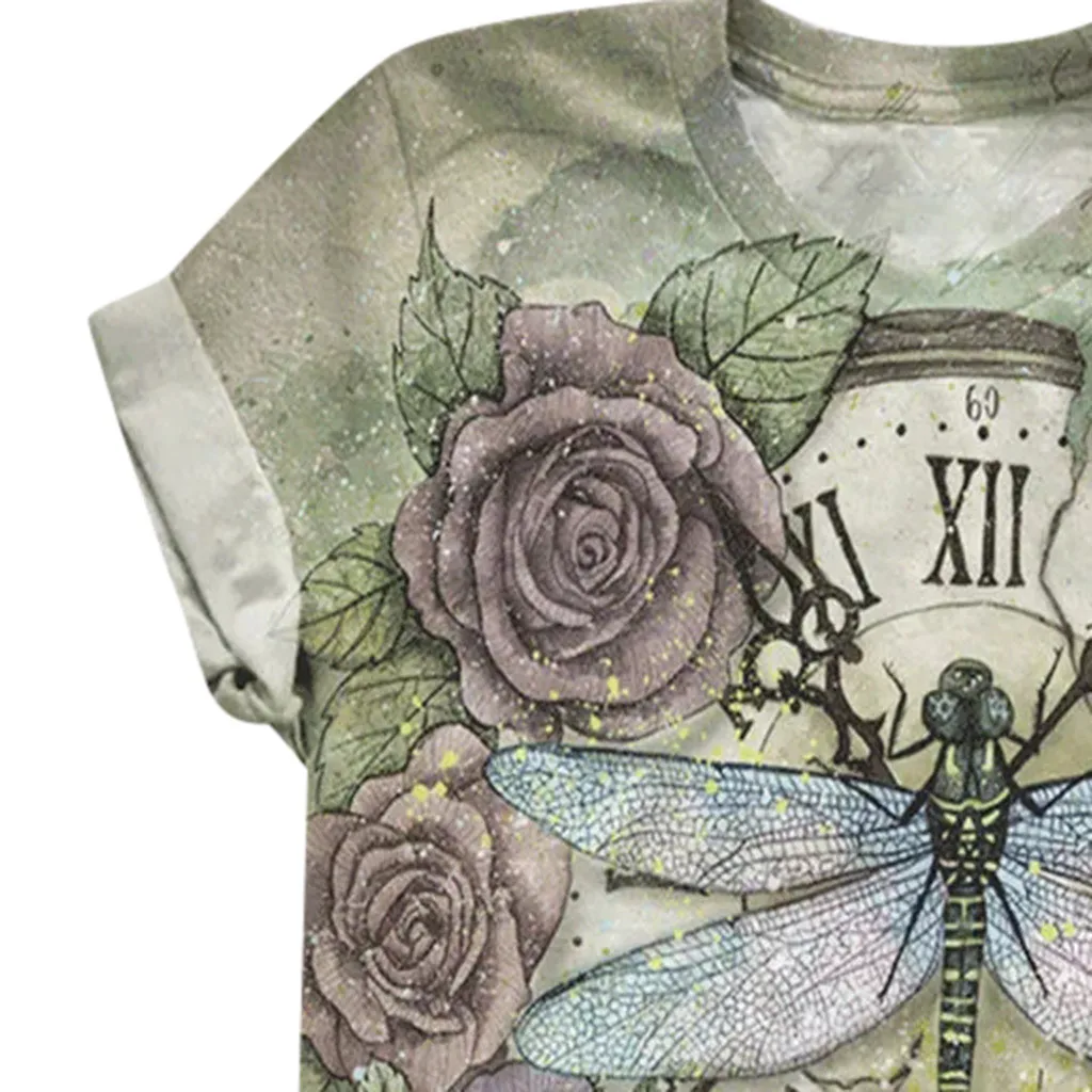 30 # Женские футболки размера плюс футболка с коротким рукавом 3D принт животными