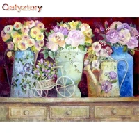 gatyztory 60x75cm frame diy painting by numbers flowers canvas drawing figure oil painting handpainted home decor gift