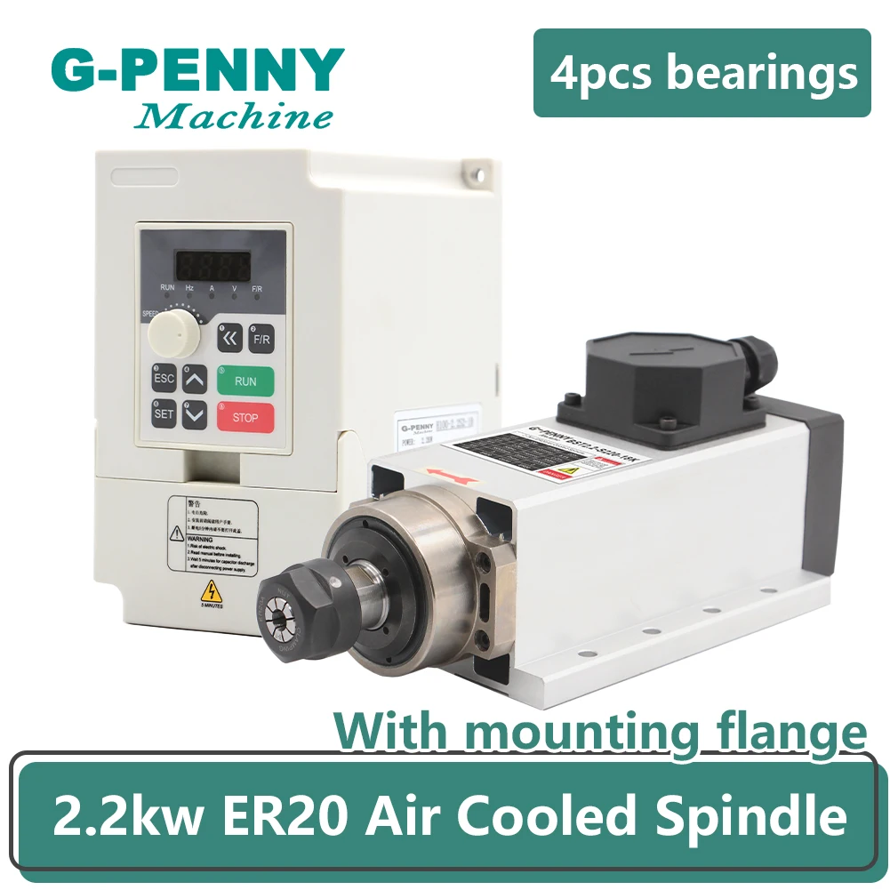 Электродвигатель шпинделя воздушной охлаждающей жидкости с ЧПУ 220 В 380 300 кВт ER20 3