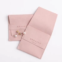 50pcs customize business logo text jewelry packaging pouches chic small microfiber bags for earings necklace luxury jewellery