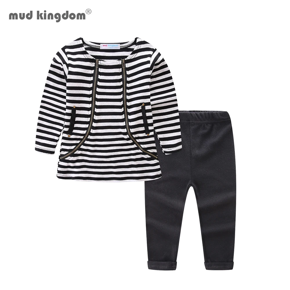 

Хлопковый комплект для девочек, с длинным рукавом, на молнии