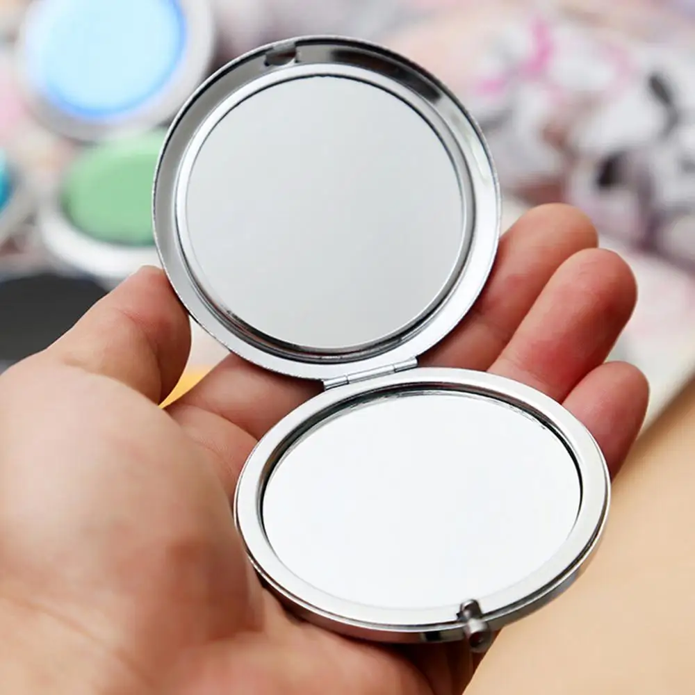 

Women Cute Pearl Makeup Mirror Lovely Little Sheep Pocket Crystal Portable Double Dual Sides Compact Mirror