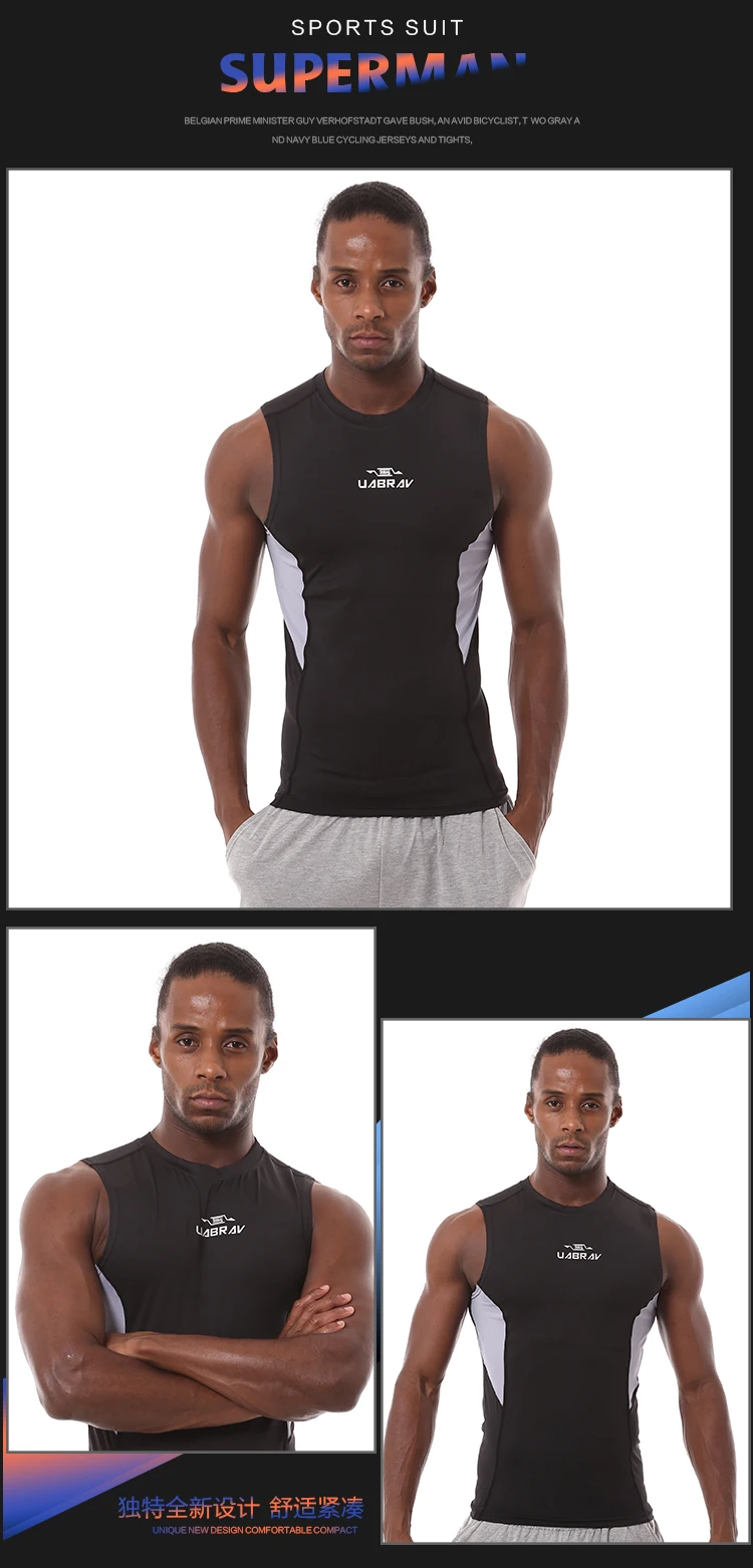 

J761-Workout fitness men Short sleeve t shirt men thermal muscle bodybuilding wear compression Elastic Slim exercise clothing