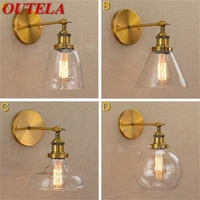 outela retro wall light sconces lamps indoor classical gold loft fixtures decorative for home