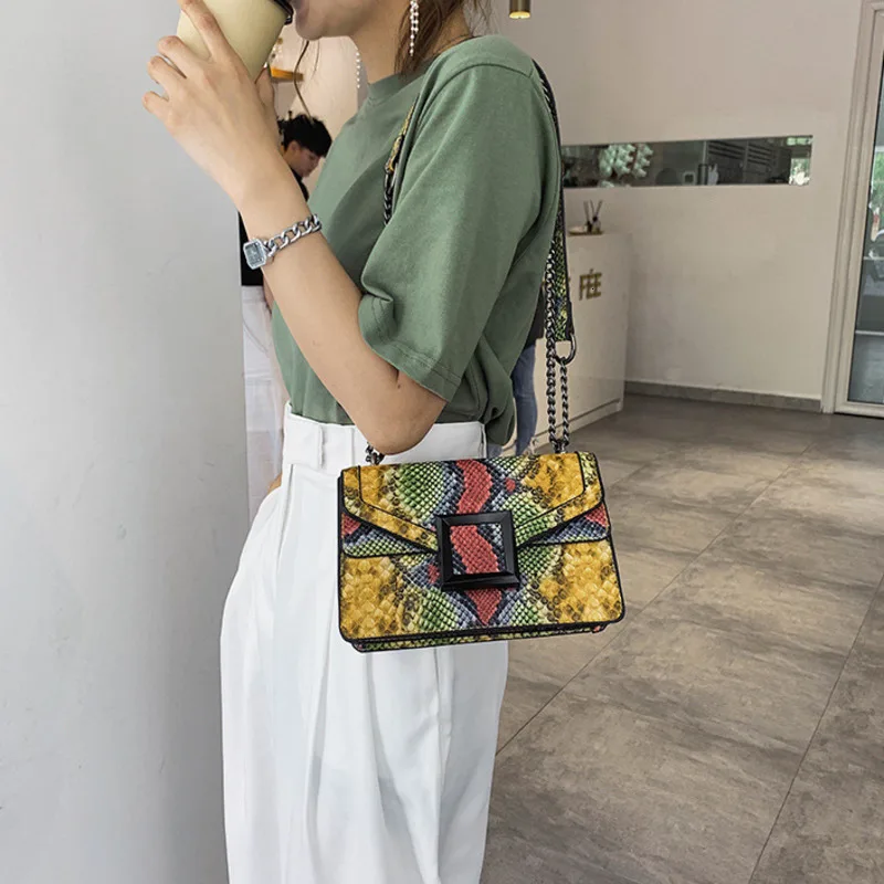 BXX Sac / 2019 Fashion Autumn Winter Luxury Women's Handbags Designer Snake Pattern Chain Single Shoulder Messenger Bag ZE938 | Багаж и