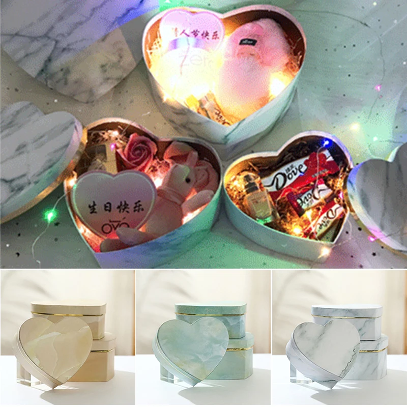 

Heart Shape Gift Box for Luxury Style Flower Arrangements Paper Mache Box for Gifts Christmas Flowers Gifts GHS99