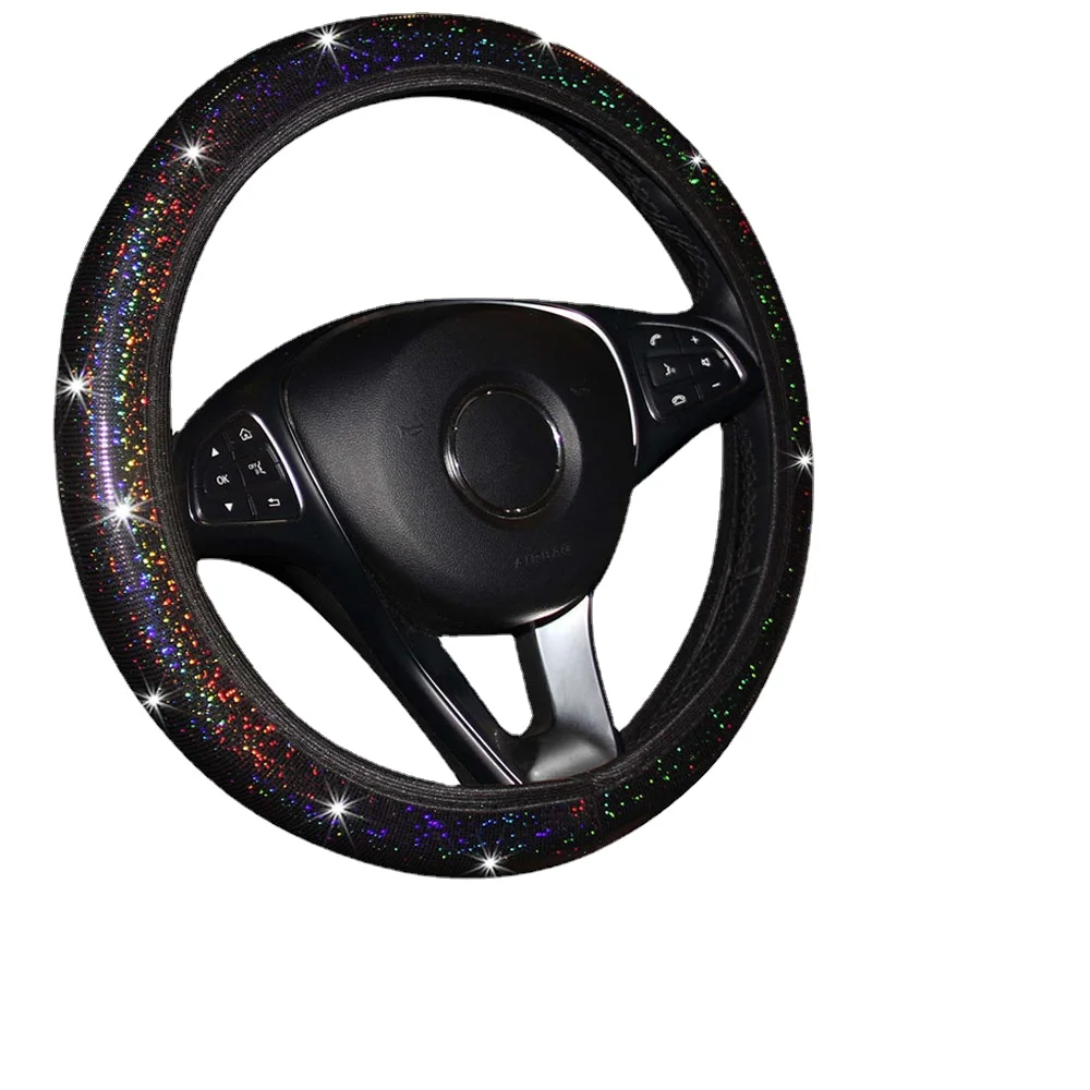 

Car Steering Wheel Cover,Easy Install Vehicle Hubs Not Moves Steering-wheel Case for Leopard Print Car Accessories