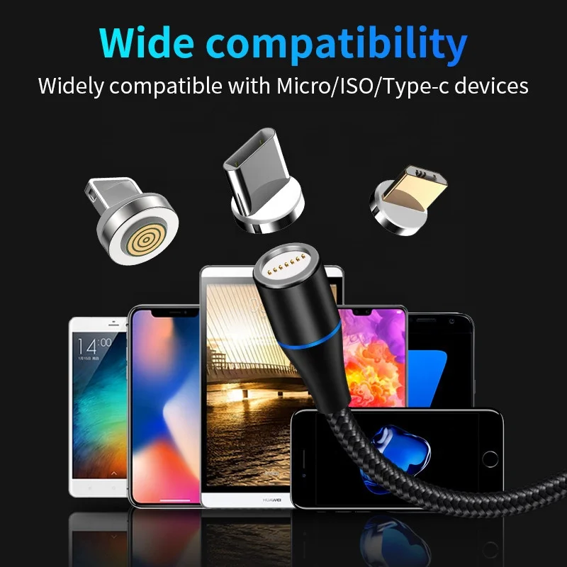 Магнитный зарядный кабель Micro USB для iPhone Samsung Android мобильный телефон провод