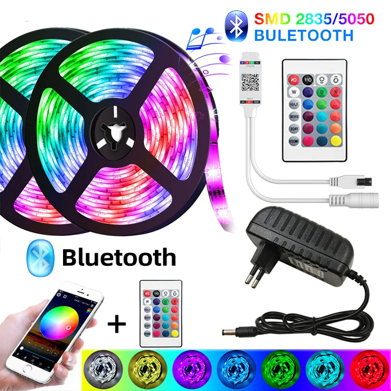 Светодиодный свет полосы RGB светодиодные ленты SMD 5050 2835 Водонепроницаемый 5 10 м 15 20