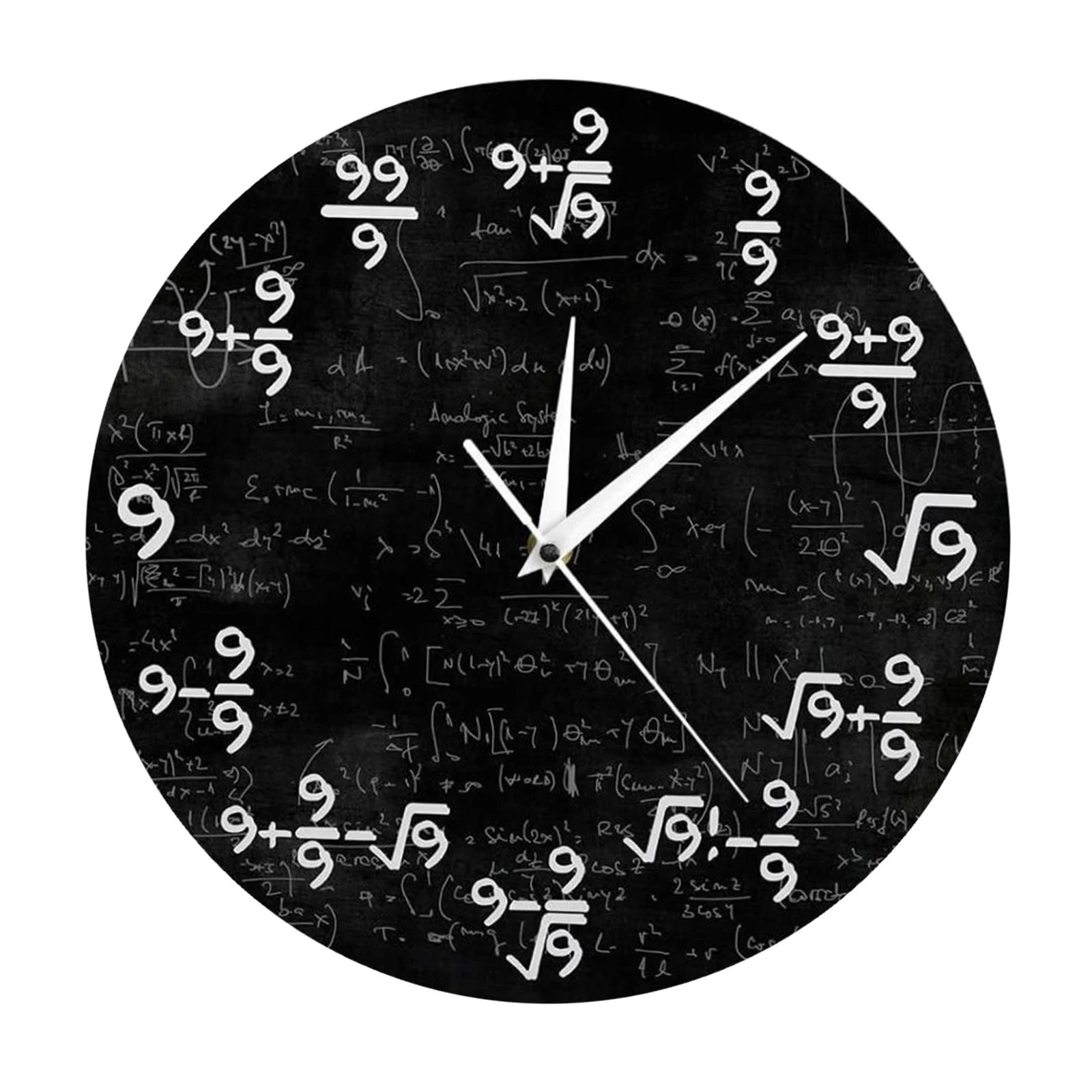 

9's Formulas Mathematical Equations Wall Clock for Classroom Home Office