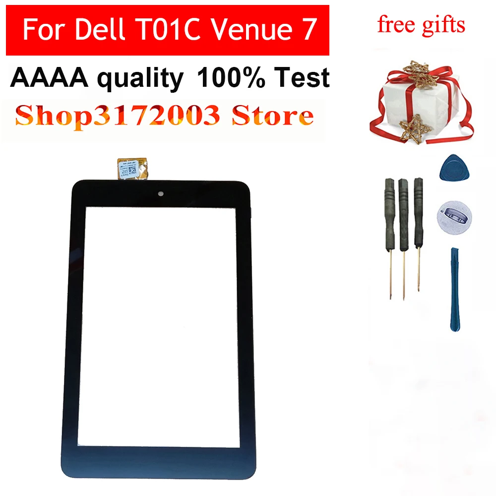 Тест черный для Dell T01C Venue 7 3730 3740 Передний сенсорный экран дигитайзер панель Стекло сенсор