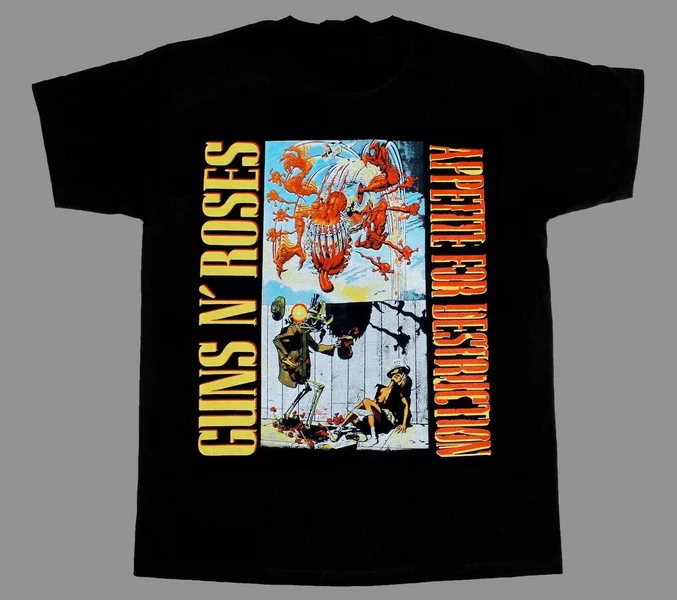 Пистолеты N Roses аппетит для Destructionྒྷ Аксель Роуз Slash черный редкая футболка