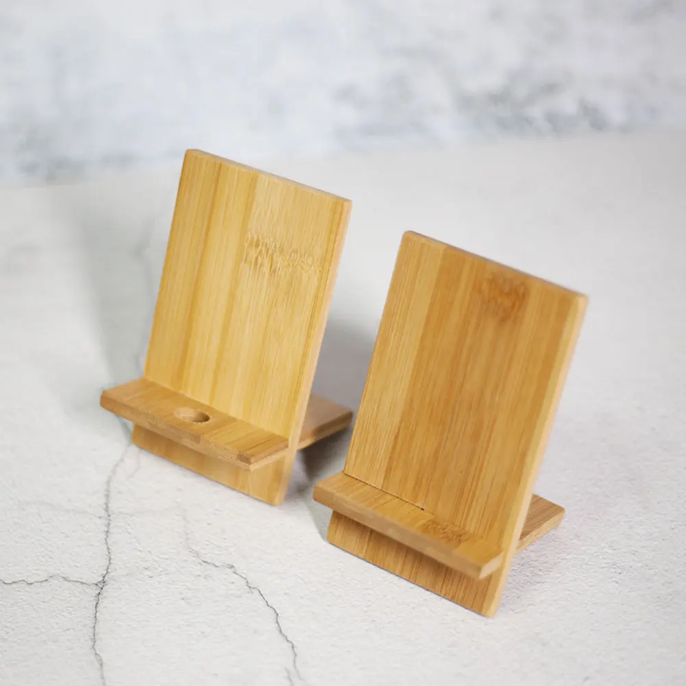 Настольный мини держатель из бамбука для смартфонов|Подставки и держатели| |