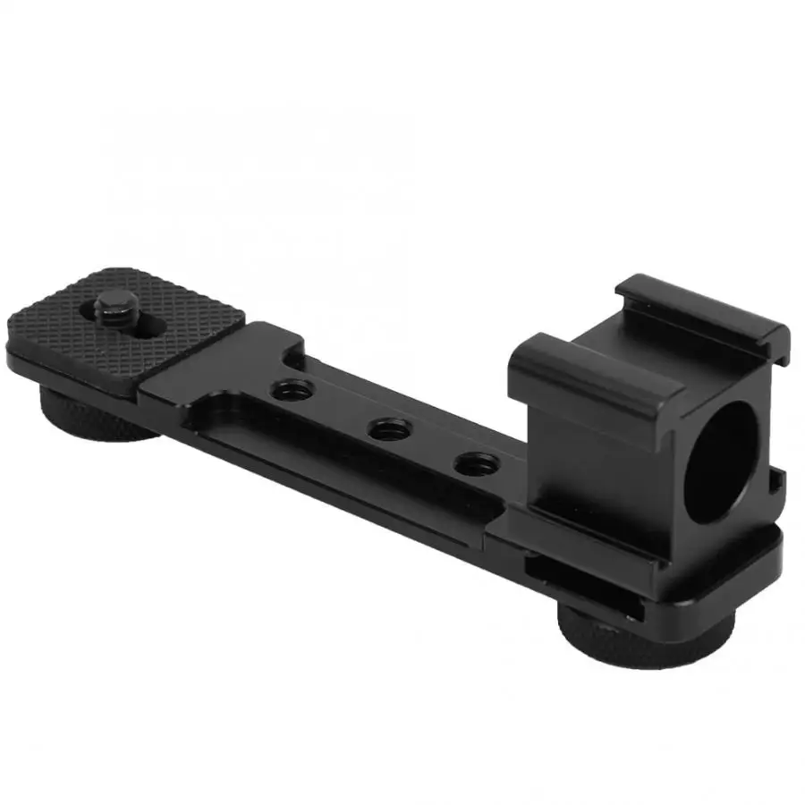 camera accessories Aluminum Alloy Triple Hot Shoe Mount Light Bracket Extension Rod for Gimbal Camera Phone action | Электроника