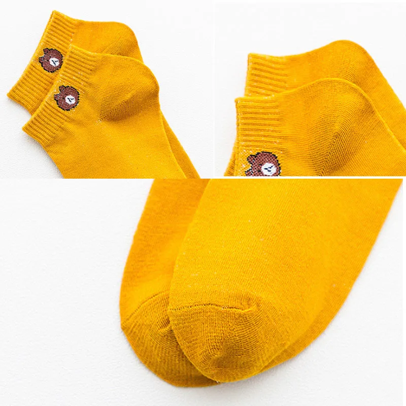 

Bear Print Boat Socks Women Shallow Mouth Socks All-match Socks Women Invisible Socks