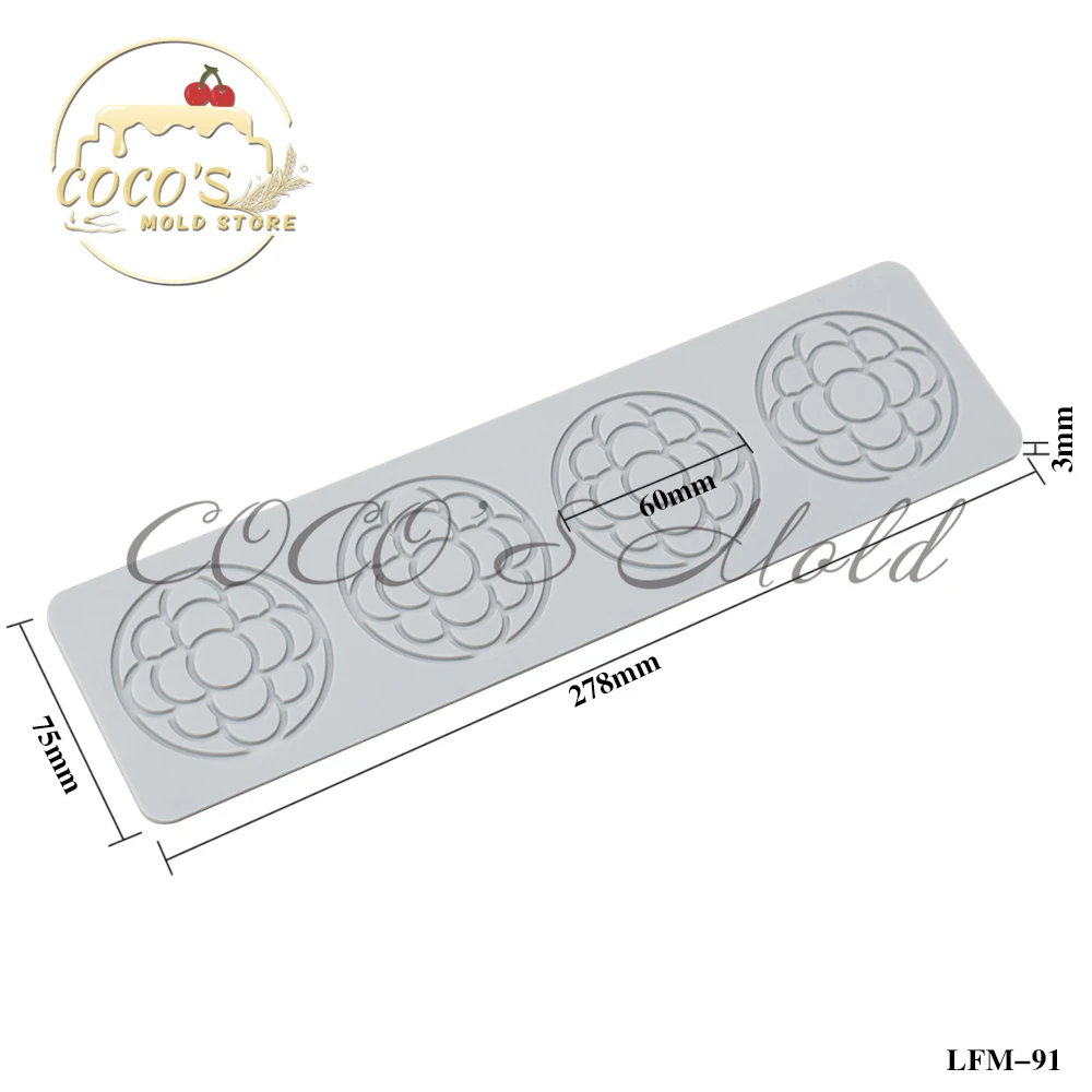 Новое поступление круглые лепестки дизайнерский силиконовый коврик для торта