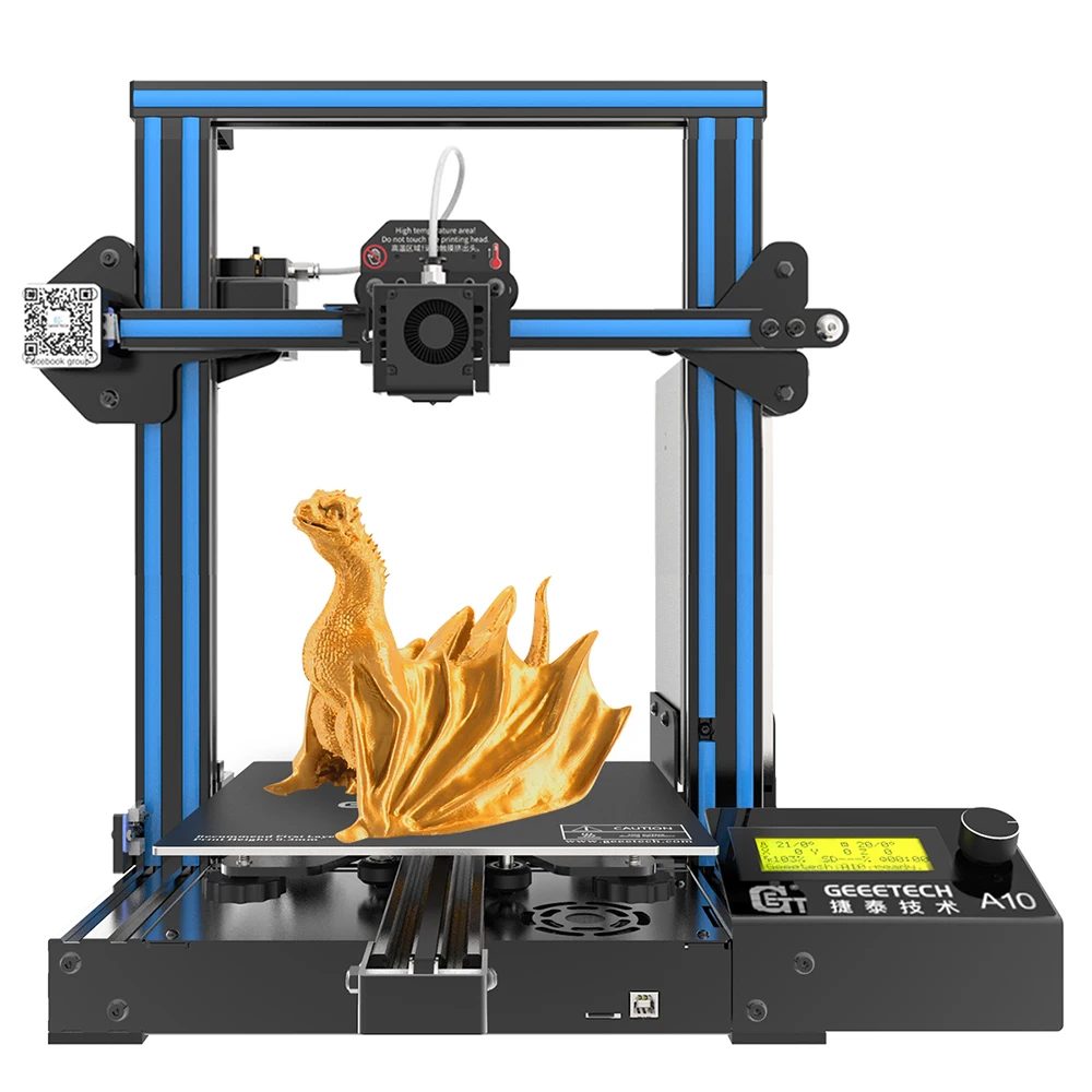 Geeetech официальный A10 FDM 3D принтер с большой площадью дизайна: 220x220x260 мм быстро