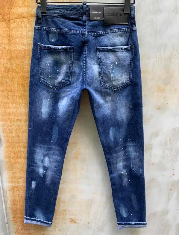 2021 New ripped jeans classic,Authentic DSQUARED2,Retro,Italian brand ,Women/Men Jeans,locomotive,Jogging jeans,DSQ007