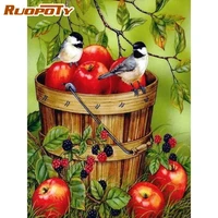 ruopoty diy diamond painting birds and fruits full square round diamond embroidery cross stitch rhinestones pictures needlework