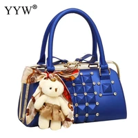 luxury fashion handbag with silk scarf handbags female vintage red tote bags with bear toy women new large capacity box bag