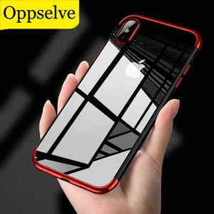 Чехол с гальваническим покрытием для iPhone 13, 12, 11, X, XS Max, XR, Тонкий Мягкий ТПУ силиконовый чехол для iPhone 7, 8 Plus