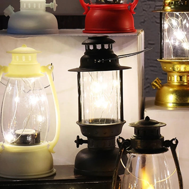 Vintage Hurricane Lantern Battery Operated Hanging Candle Light Retro Antique LED Oil Lamp for Christmas Decoration | Дом и сад